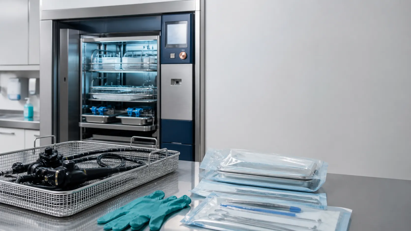 Preparação de equipamento de endoscopia